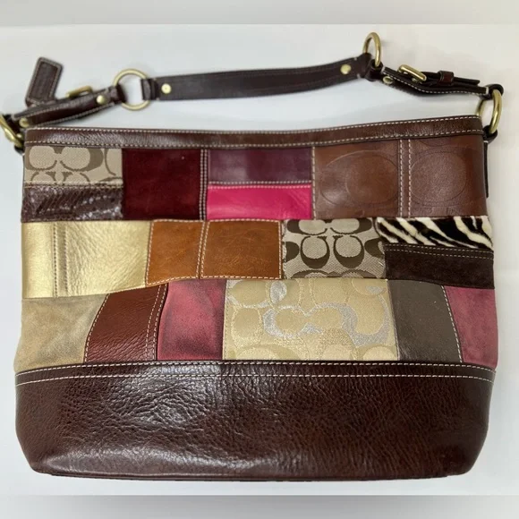 Large Vintage Rare Coach Patchwork Tote - Picture 4 of 16